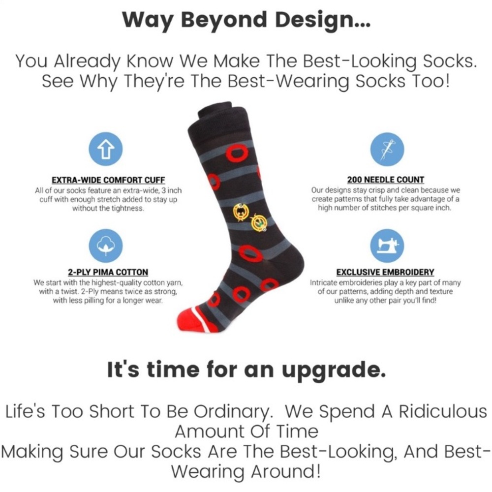 Soxfords Mens socks Golden Arches and Chico Chip Mints Socks NWT Pair Funky Fun - Picture 4 of 10